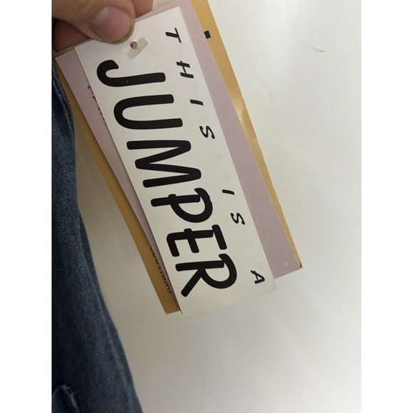 Studio Ease Vtg Jumper Denim Dress Size 12 Blue Modest 90s Button Front NWT - Picture 6 of 10